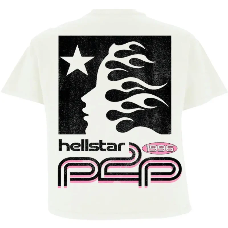 This picture 2 shows Hellstar Sport Logo T-Shirt White from the back side