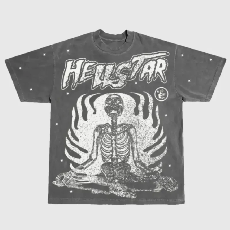 Photo 1 shows Hellstar Studios Inner Peace Short Sleeve Tee Shirt Black from the front side