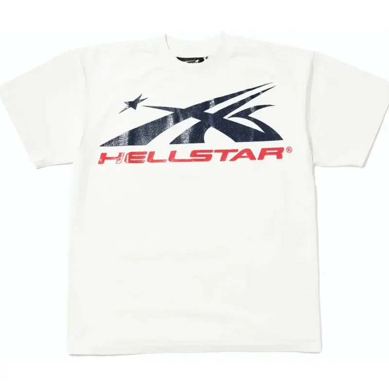 This image shows Hellstar Sport Logo Gel T-shirt White from the front side