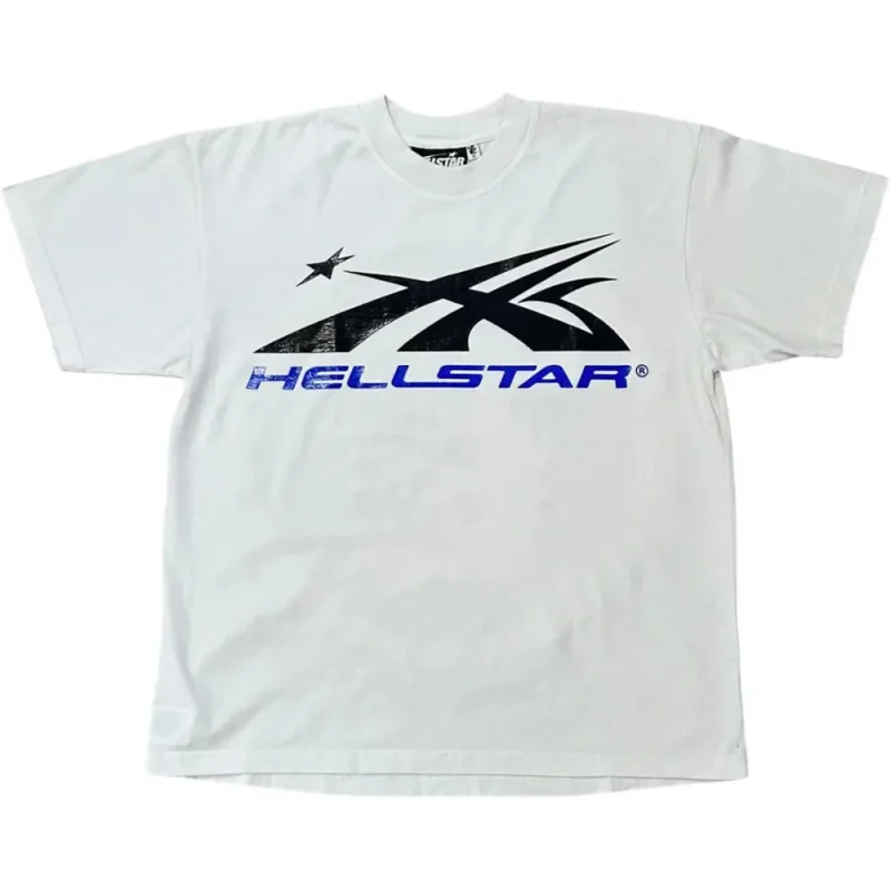 This picture 1 shows Hellstar Gel Sport Logo T-shirt White/Blue from the front side