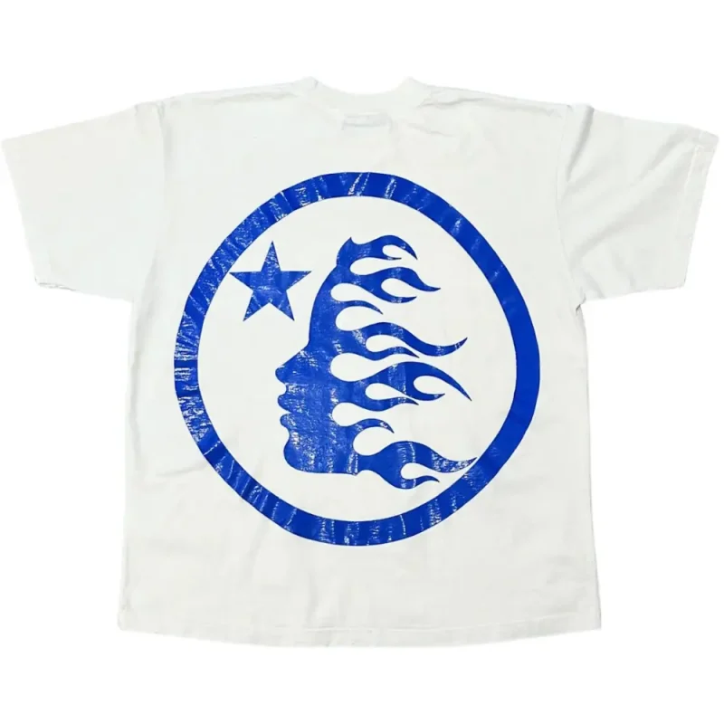 This picture 2 shows Hellstar Gel Sport Logo T-shirt White/Blue from the back side