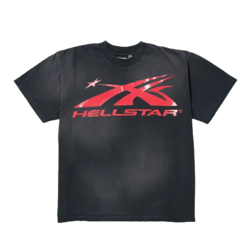 This picture 1 shows Hellstar Sport Logo Gel Black T-Shirt from the front side