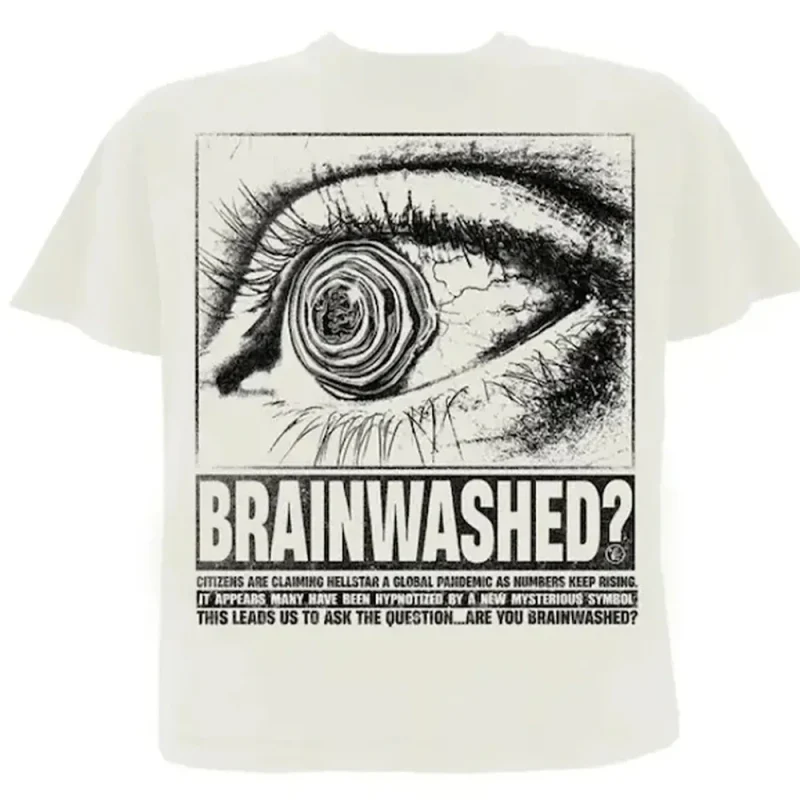 This picture shows Hellstar Eyeball T-shirt White from the front side