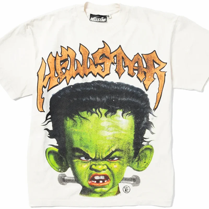 This picture shows Hellstar Frankenkid T-shirt White from the front side