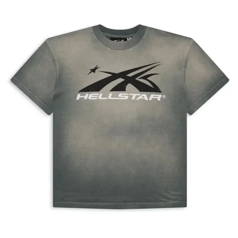 This picture shows Hellstar Sport Logo T-shirt Grey from the front side